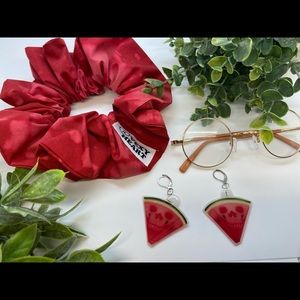 Skull-watermelon earrings handmade